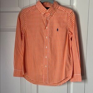 Orange Checkered boy's Shirt